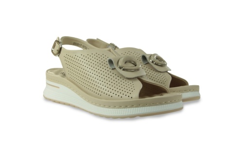 Skórzane sandały na platformie Evento 26SD17-9759 beż