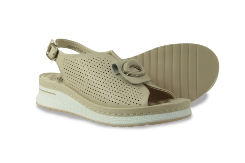 Skórzane sandały na platformie Evento 26SD17-9759 beż