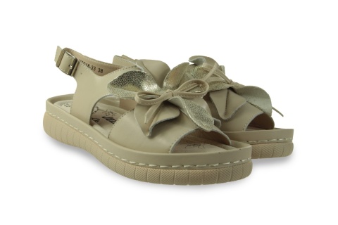 Skórzane sandały na platformie Evento 26SD18-33 beż