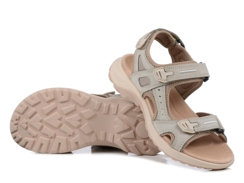 Skórzane sandały sportowe 26SD18-56 beż