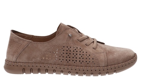 Skórzane sneakersy damskie na platformie Evento 26PB17-9771 beż