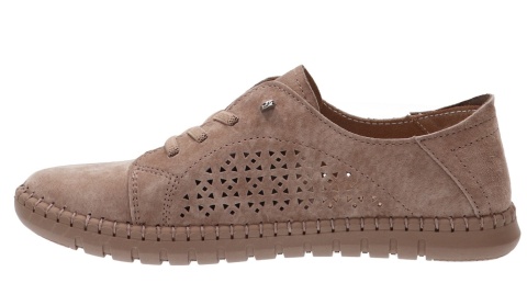 Skórzane sneakersy damskie na platformie Evento 26PB17-9771 beż