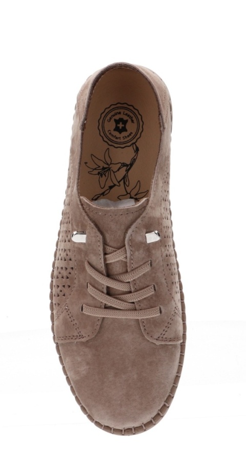 Skórzane sneakersy damskie na platformie Evento 26PB17-9771 beż