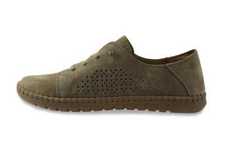 Skórzane sneakersy damskie na platformie Evento 26PB17-9771 beż