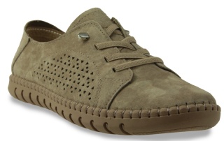 Skórzane sneakersy damskie na platformie Evento 26PB17-9771 beż