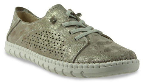 Skórzane sneakersy damskie na platformie Evento 26PB17-9771 szampański