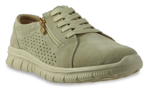 Skórzane sneakersy damskie na platformie Evento 26PB18-131 beż