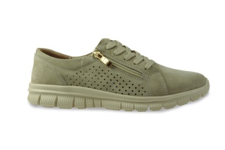 Skórzane sneakersy damskie na platformie Evento 26PB18-131 beż