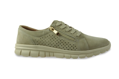 Skórzane sneakersy damskie na platformie Evento 26PB18-131 beż