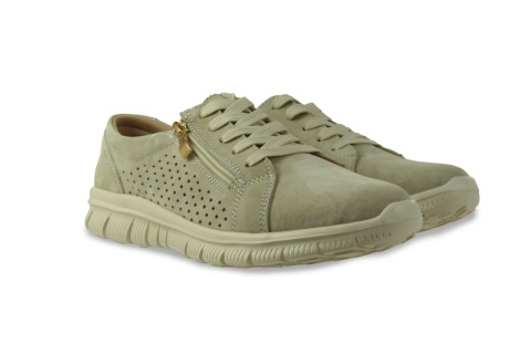 Skórzane sneakersy damskie na platformie Evento 26PB18-131 beż