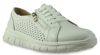 Skórzane sneakersy damskie na platformie Evento 26PB18-9818 biały