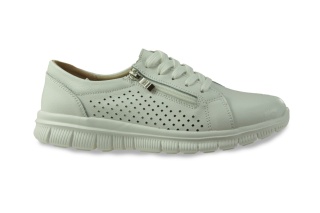 Skórzane sneakersy damskie na platformie Evento 26PB18-9818 biały