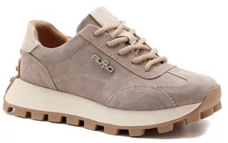 Skórzane sneakersy damskie na platformie Filippo DP7498/26 BE beż