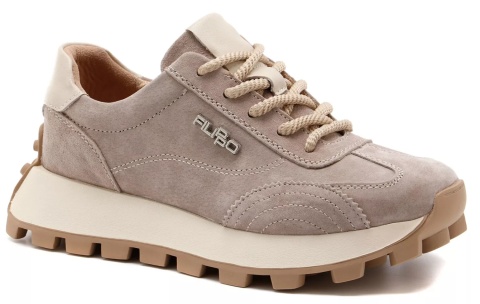 Skórzane sneakersy damskie na platformie Filippo DP7498/26 BE beż