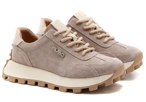 Skórzane sneakersy damskie na platformie Filippo DP7498/26 BE beż