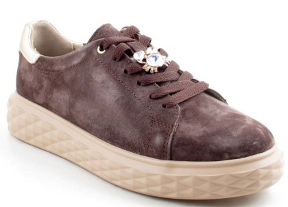 Skórzane sneakersy damskie na platformie Sergio Leone SP110 czekolada