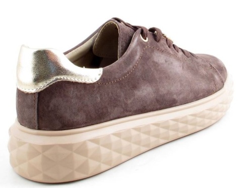 Skórzane sneakersy damskie na platformie Sergio Leone SP110 czekolada