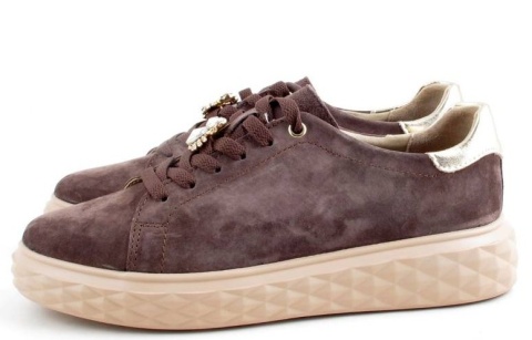 Skórzane sneakersy damskie na platformie Sergio Leone SP110 czekolada