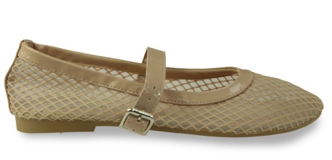 Baleriny damskie z siatką Evento 26BL02-9968 beż