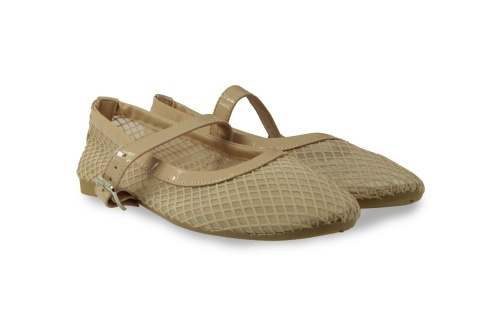 Baleriny damskie z siatką Evento 26BL02-9968 beż
