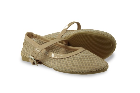 Baleriny damskie z siatką Evento 26BL02-9968 beż