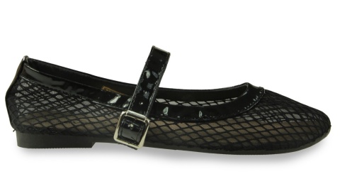 Baleriny damskie z siatką Evento 26BL02-9968 czarny