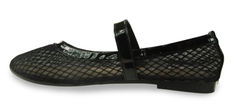 Baleriny damskie z siatką Evento 26BL02-9968 czarny