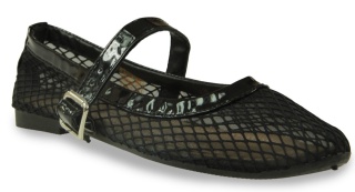 Baleriny damskie z siatką Evento 26BL02-9968 czarny