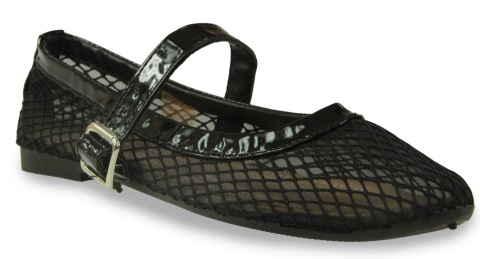 Baleriny damskie z siatką Evento 26BL02-9968 czarny