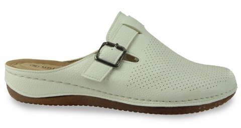 Klapki damskie z pełnym przodem Evento 26SD02-9928 biały