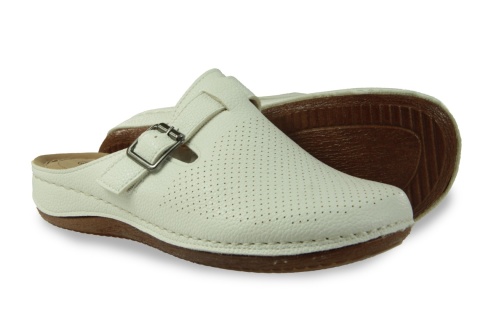 Klapki damskie z pełnym przodem Evento 26SD02-9928 biały