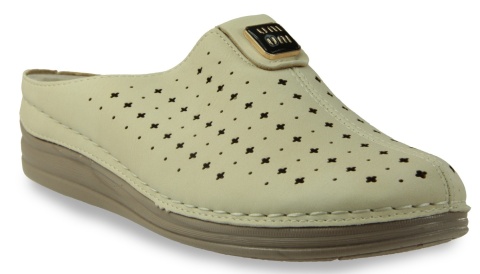 Klapki damskie z pełnym przodem Evento 26SD02-9937 beż