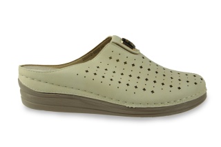 Klapki damskie z pełnym przodem Evento 26SD02-9937 beż