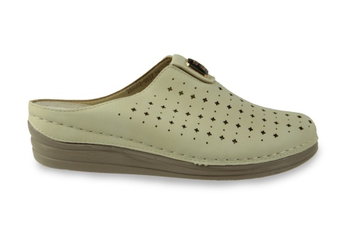 Klapki damskie z pełnym przodem Evento 26SD02-9937 beż