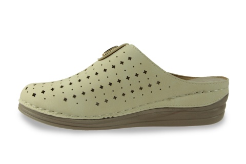 Klapki damskie z pełnym przodem Evento 26SD02-9937 beż