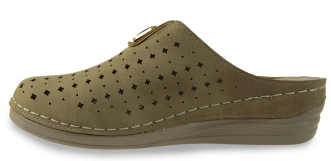 Klapki damskie z pełnym przodem Evento 26SD02-9937 brąz