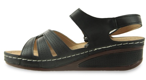 Sandały damskie na koturnie Cabin 10699-1 czarny