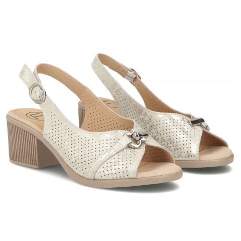 Skórzane sandały Filippo DS7645/26 GO zloty