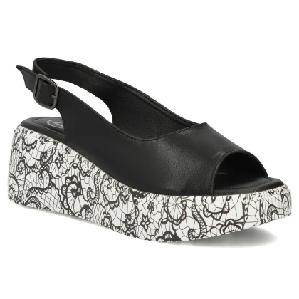 Skórzane sandały damskie Filippo DS7580/26 BK czarny