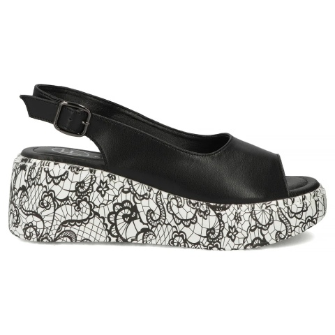 Skórzane sandały damskie Filippo DS7580/26 BK czarny