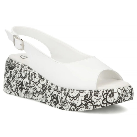 Skórzane sandały damskie Filippo DS7580/26 WH biały