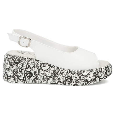 Skórzane sandały damskie Filippo DS7580/26 WH biały