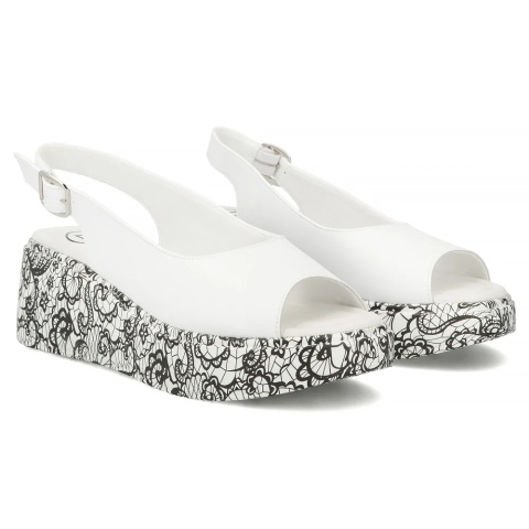 Skórzane sandały damskie Filippo DS7580/26 WH biały