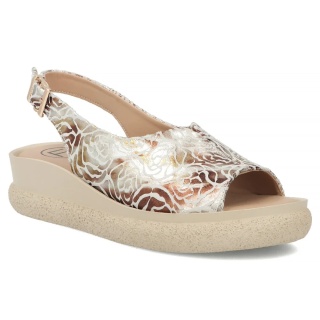 Skórzane sandały damskie Filippo DS7581/26 GO złoty