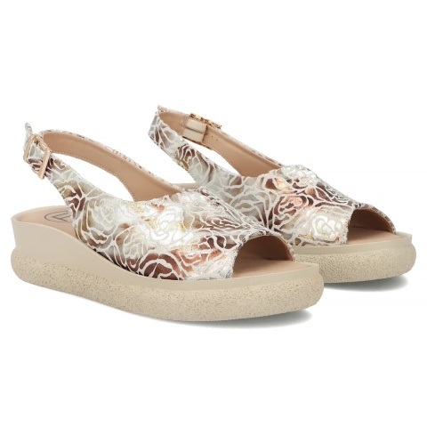 Skórzane sandały damskie Filippo DS7581/26 GO złoty