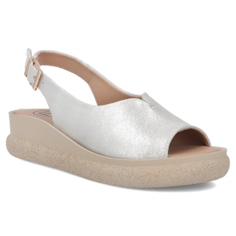 Skórzane sandały damskie Filippo DS7581/26 SI srebrny