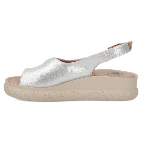 Skórzane sandały damskie Filippo DS7581/26 SI srebrny