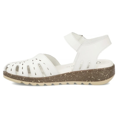 Skórzane sandały damskie Filippo DS7649/26 WH biały