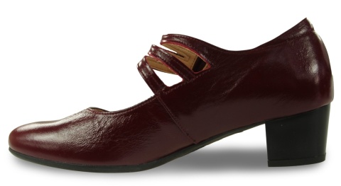 Skórzane półbuty Monax P3M bordo/L