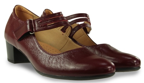 Skórzane półbuty Monax P3M bordo/L